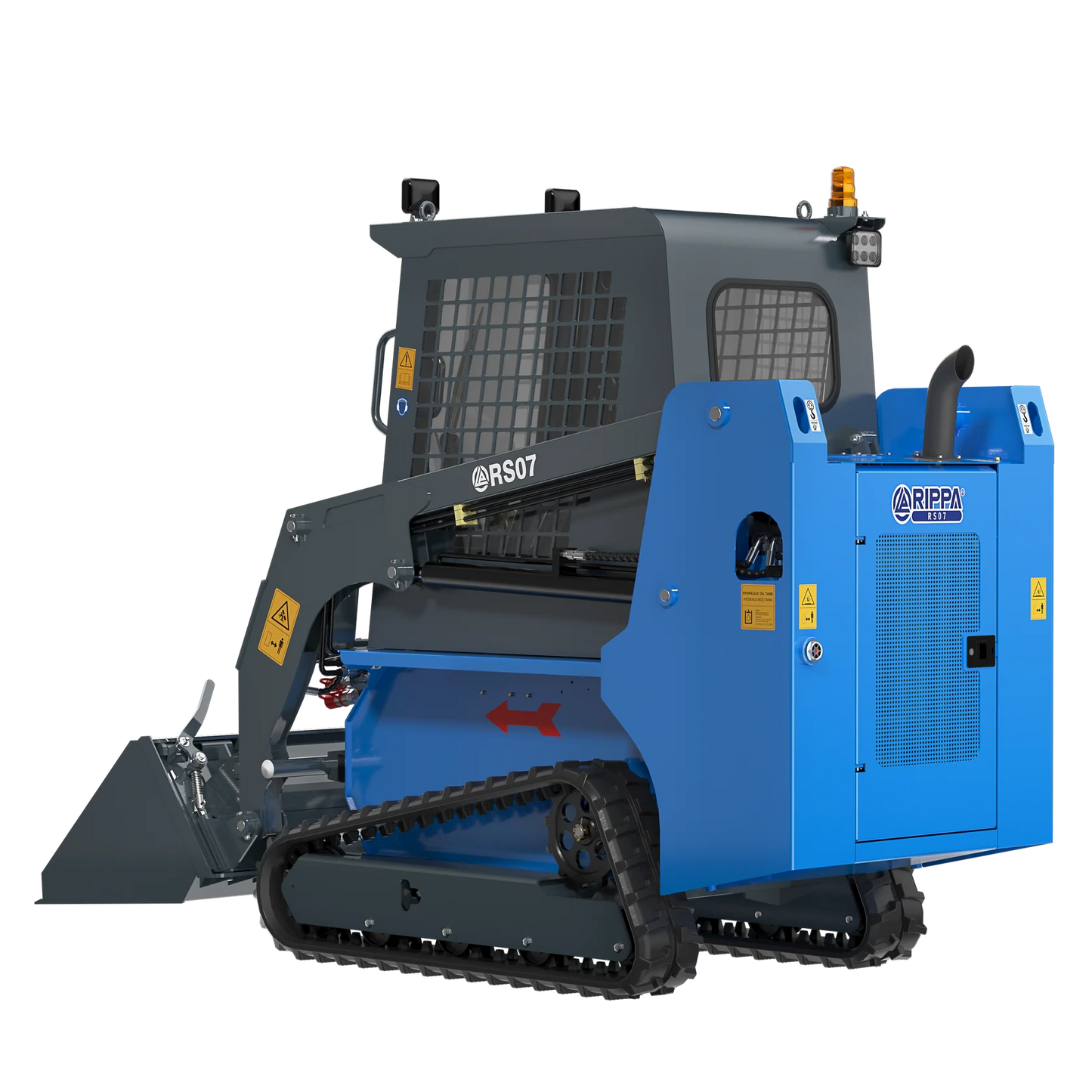 RS07 Rippa Skid Steer with Kubota Engine, Pilot Tracks, Closed Pump