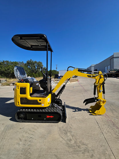 2025 1 TON, Mini Excavator w/ Canopy, Kubota Diesel, Bucket/Hydraulic Thumb