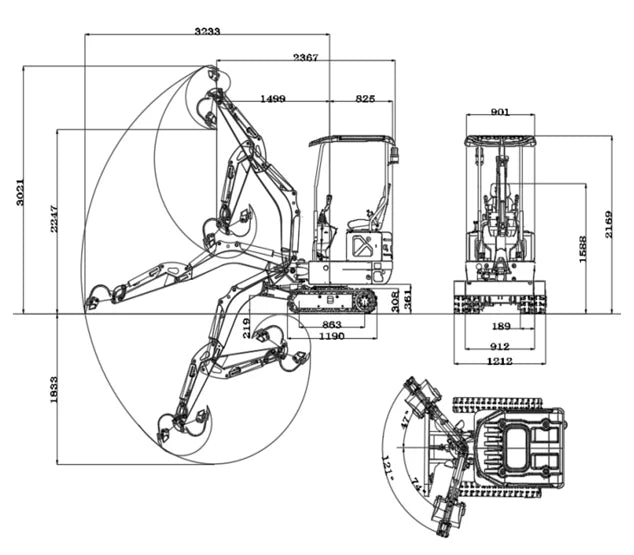 Rippa R10 Excavator Side Control B&S Engine, Hydraulic Thumb/Bucket/Telescopic Track/Swing Boom