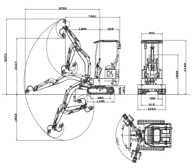 Rippa R10 Kubota Diesel engine Excavator, Hydraulic Thumb/Bucket/Telescopic Track/Swing Boom