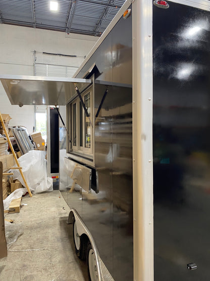 2024 7x11 Black Food/Drink Concession Trailer, In Stock in Austin, TX