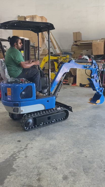 Mini Excavator Kubota Diesel D902 Engine, 1.3 TON w/ Canopy