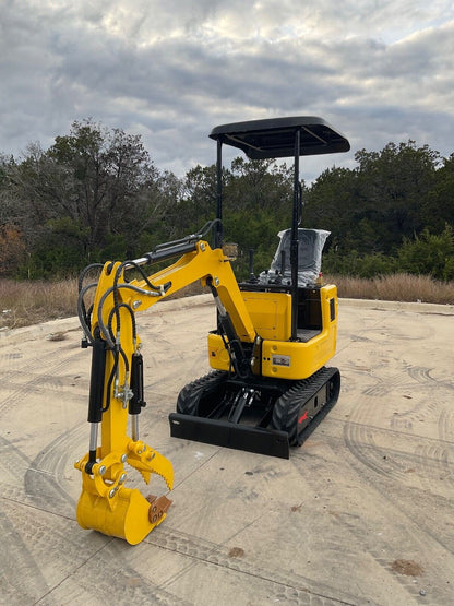 1 Ton Mini Excavator with Telescopic Track, Swing Boom  Thumb 13.4 HP