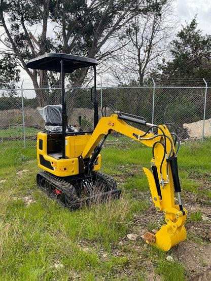 1 TON R319 Mini Excavator w/ Canopy:B&S XR210 EPA Gas Bucket/Hydraulic Thumb